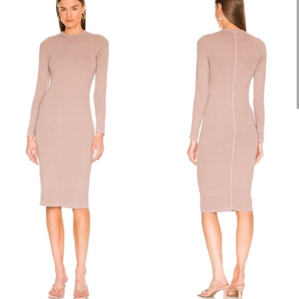 Tularosa green Size Small the Jay long sleeve Bodycon Midi Dress in Cafe